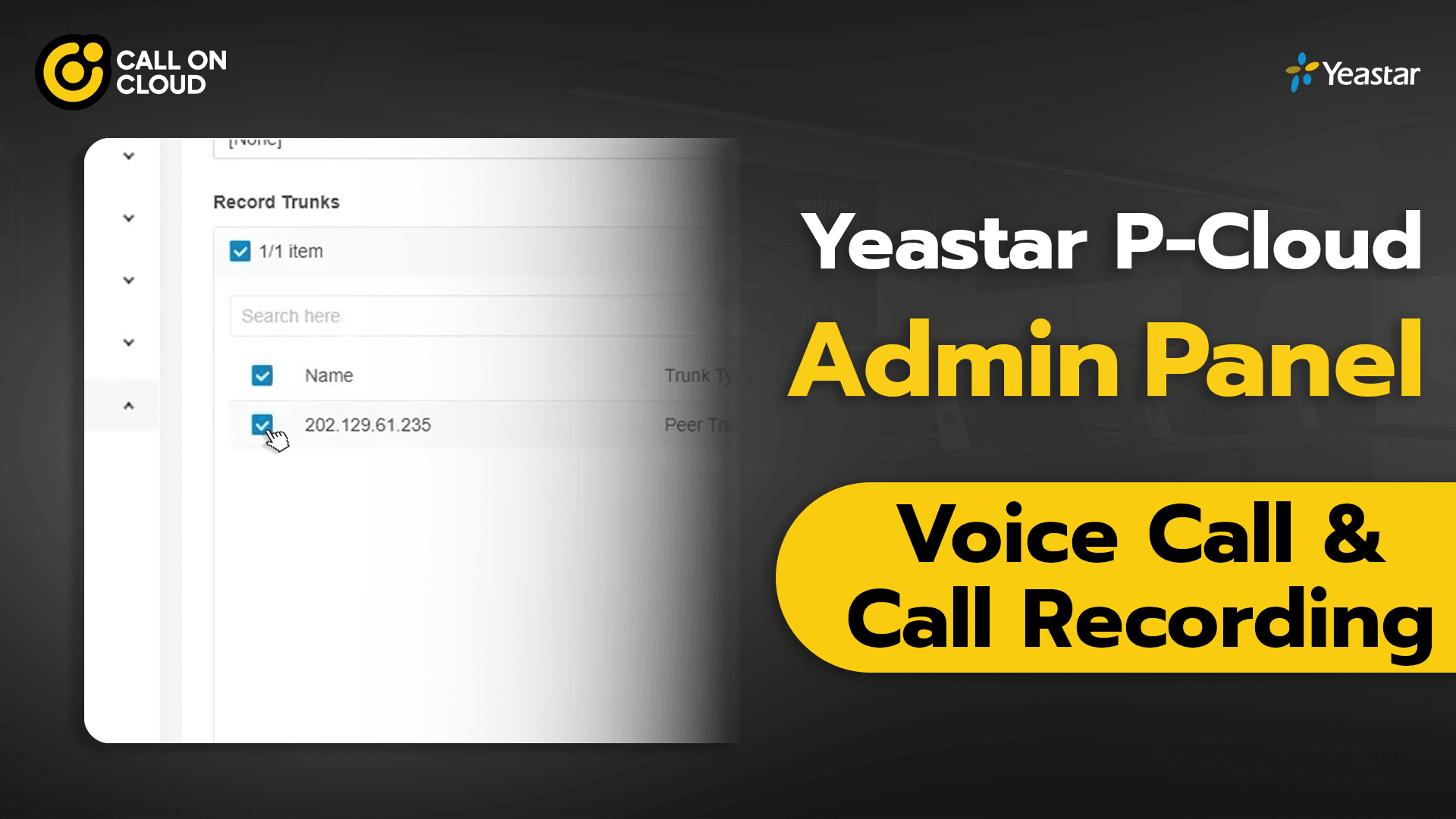 Admin Panel - Voice Call & Call Recording